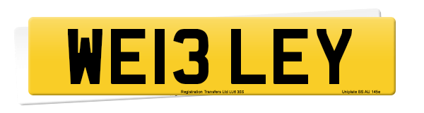 Registration number WE13 LEY